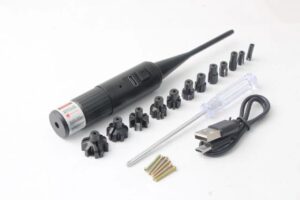 Rechargeable version of red and green laser sight zeroing device laser sight 0.17-0.78 with 12 adapters